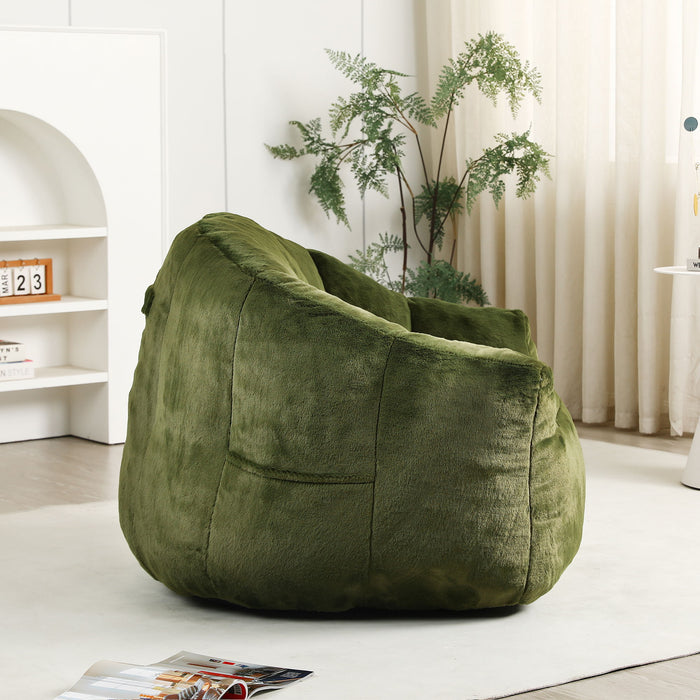 Beanbag Chair, Beanbag Sofa Chair With Armrests Stuffed High Density Foam