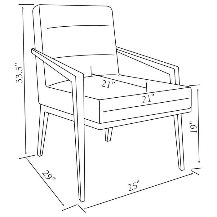 Kirra - Upholstered Metal Arm Accent Chair
