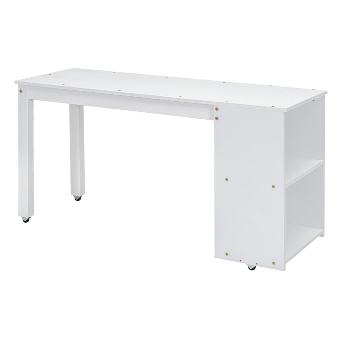 Loft Bed With Retractable Writing Desk And 3 Drawers With Storage Stairs And Shelves