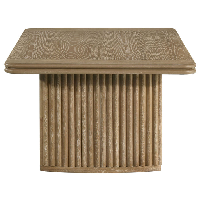 Adina Rectangular Wood Coffee Table Distressed Light Brown