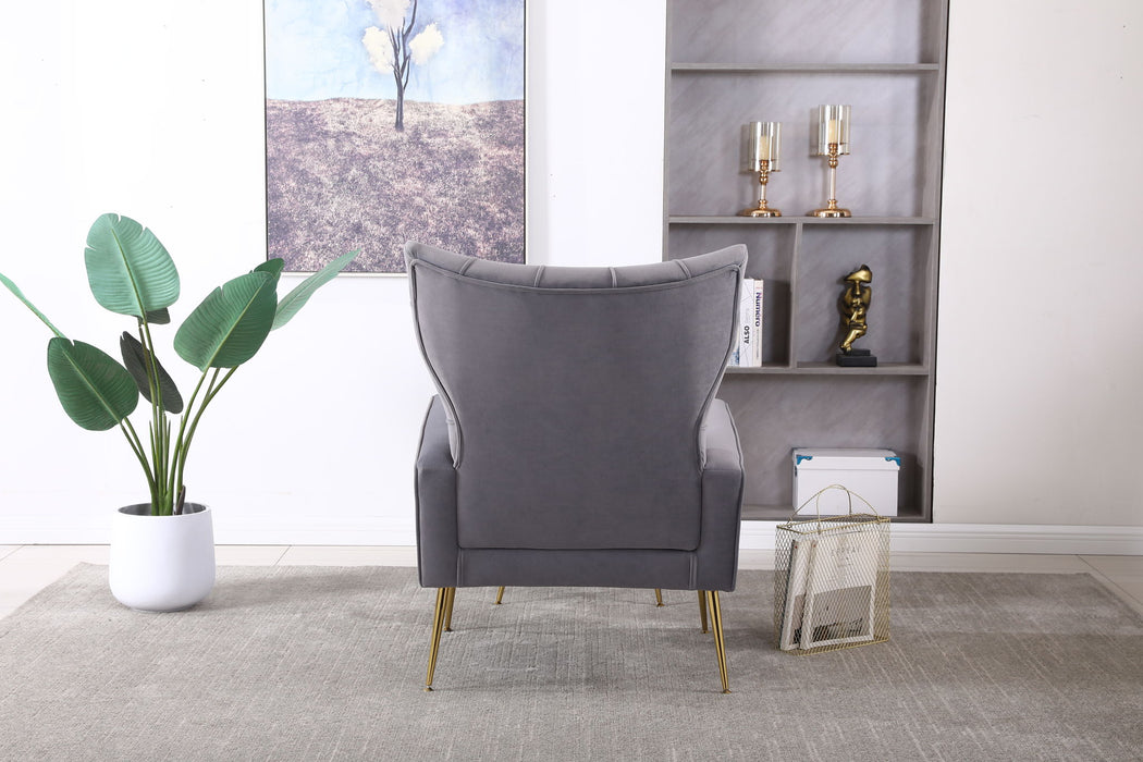 Modern Accent Chair With Ottoman, Comfy Armchair For Living Room