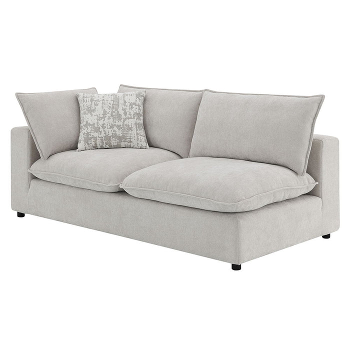 Marisa - Modular Left Facing Loveseat With 2 Pillows - Beige Boucle
