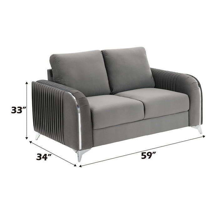 Wenona - Loveseat - Gray Velvet