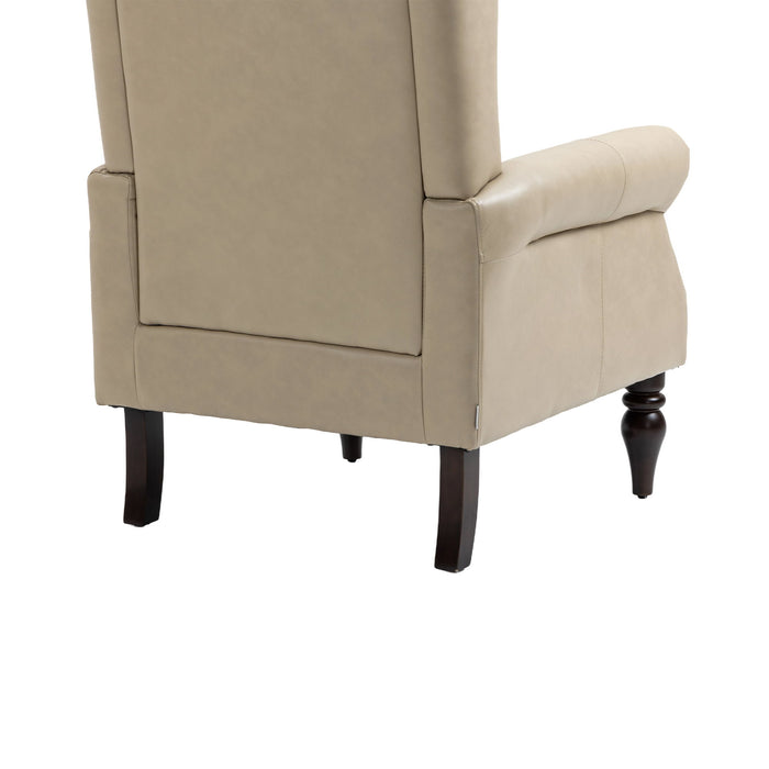 Modern Accent Armchair With Sturdy Wood Legs