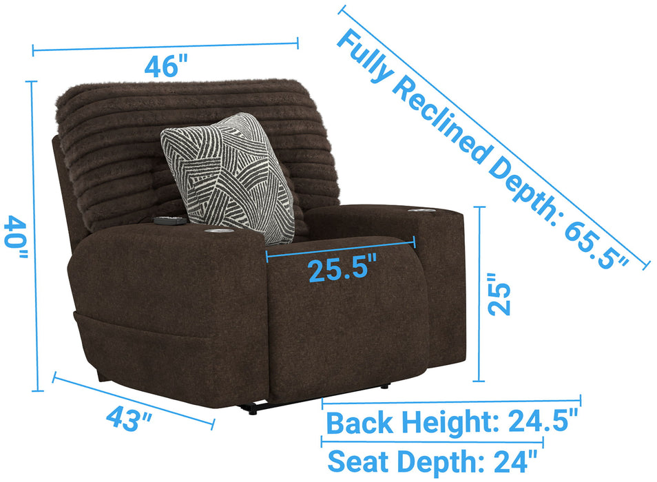 Zen - Power Recliner With CR3 Heat / Massage / Zero Gravity - Chocolate