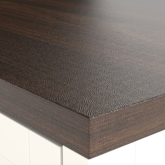 Extendable Kitchen Island With Slide Out Table And Storage Racks For 2 - 6 Person, Power Outlet, Bar, Prep Station - Creamy White / Walnut