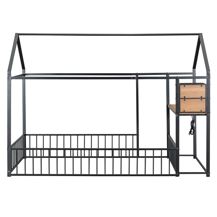 House Frame With Desk, Shelves, Power Outlets And USB Ports