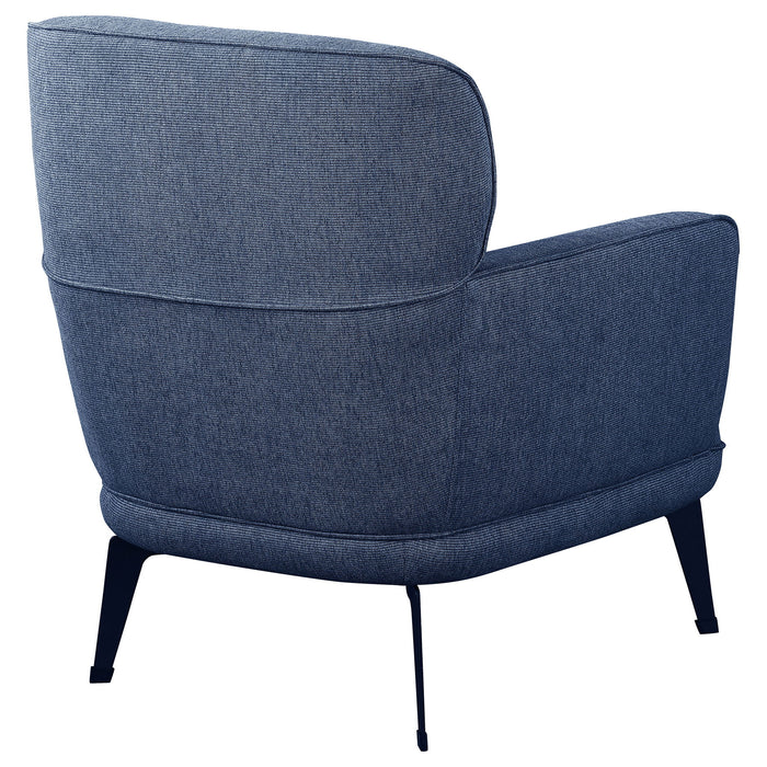 Andrea Upholstered Crescent Arm Accent Chair Blue