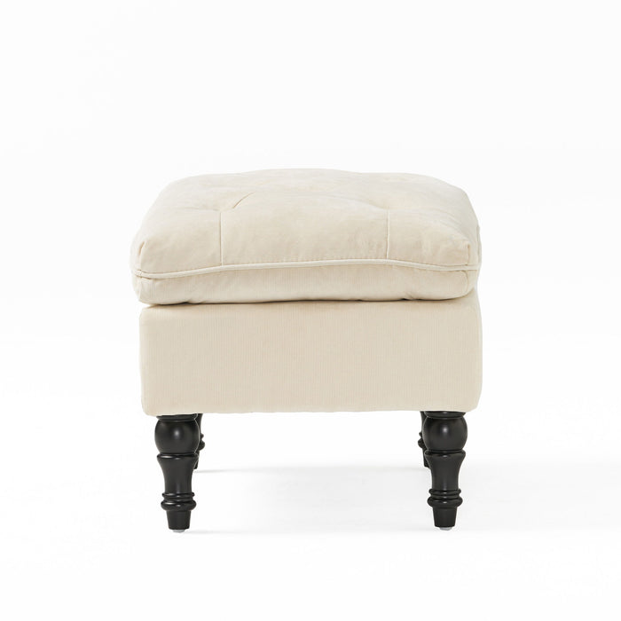 Lofton - Pillow Top Ottoman With Button Tufting - Cream