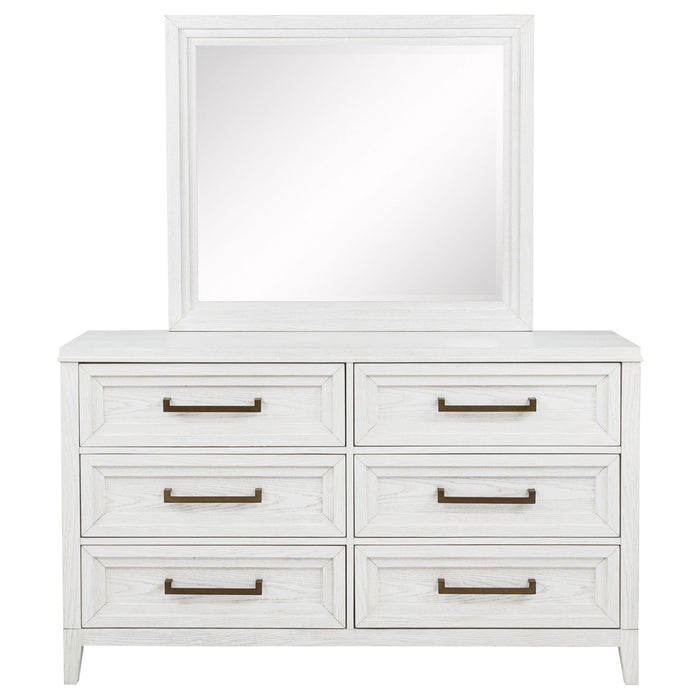 6 Drawer Dresser & Mirror - White
