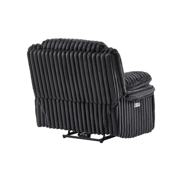 Winston - Power Recliner With LED Lighting - Black