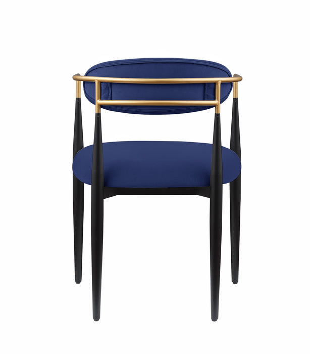 Modern Contemporary 2 Pieces Side Chairs Blue Fabric Upholstered Ultra Stylish Chairs Set