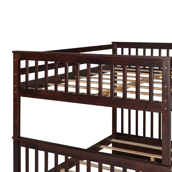 Bunk Bed With Ladders And 2 Storage Drawers