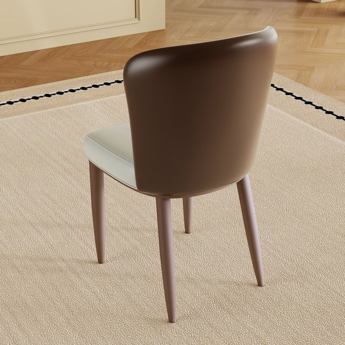 Dining Chair With Carbon Steel Legs, Comfortable Seating, (Set of 2) - White