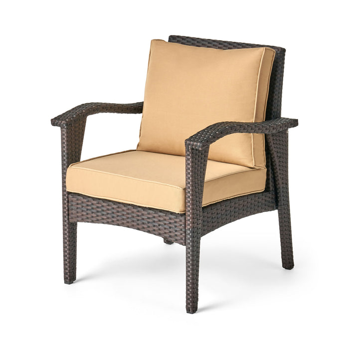 Honolulu - Club Chair (Set of 2) With Weather Resistant Wicker And Cushions - Brown / Tan