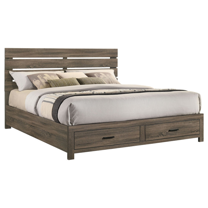 Brantford Wood Eastern King Storage Panel Bed Barrel Oak