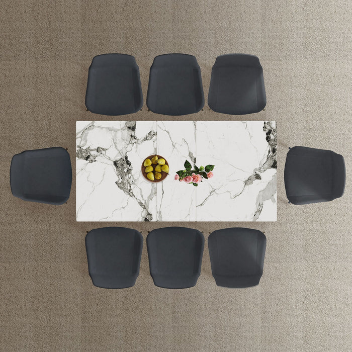 Modern Expandable Dining Table With Retractable Leaf With Chairs