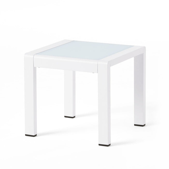 Cape Coral - Contemporary Side Table With Frosted Glass Top