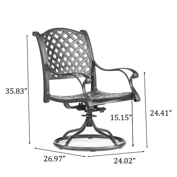 Round 4 Person 51.97" Long Dining Set With Cushions
