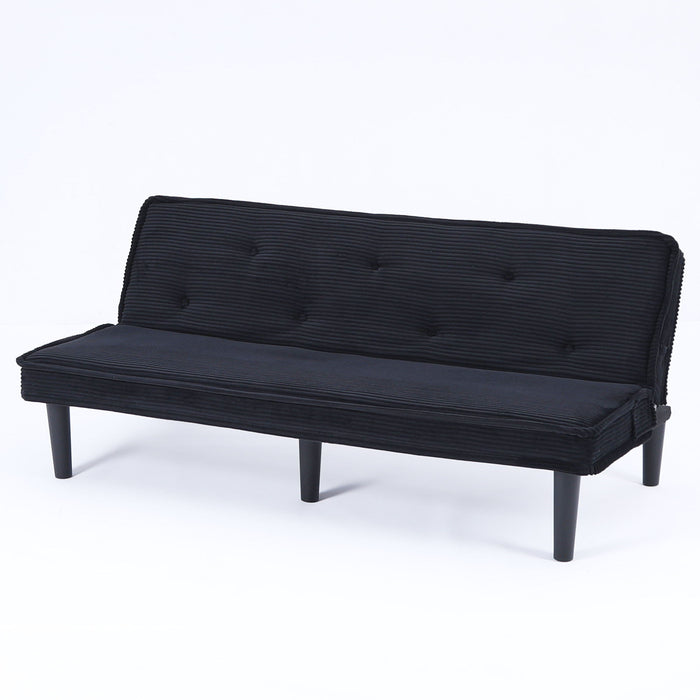 Versatile Corduroy Sofa Bed With Solid Wood Frame
