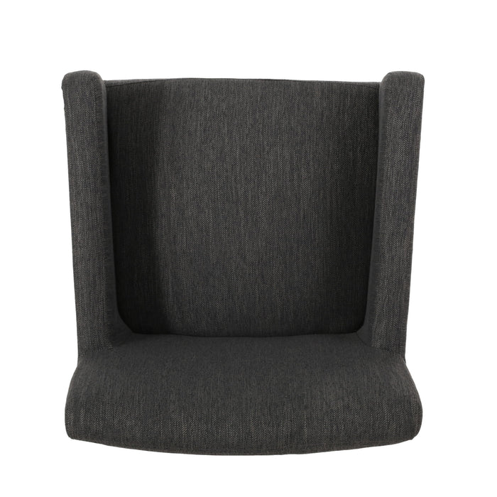 Contemporary Armchair With Track Arms - Charcoal