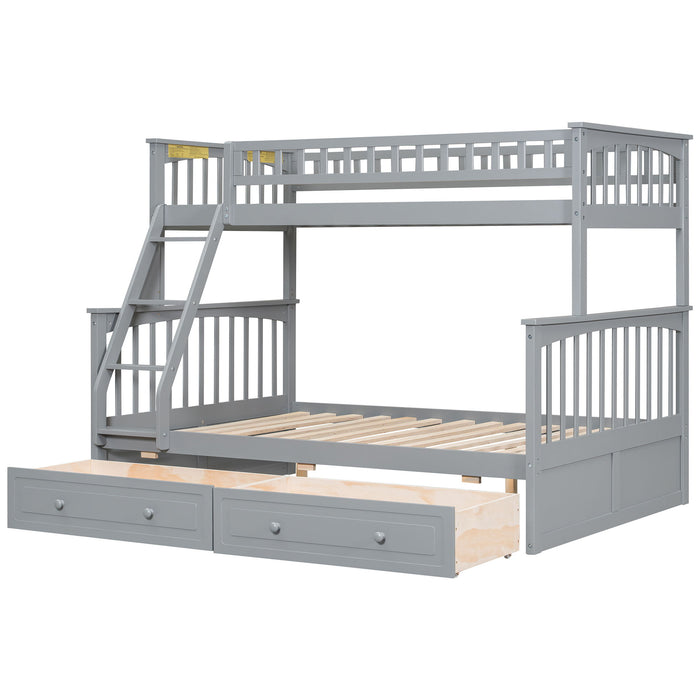 Bunk Bed With Drawers, Convertible Storage Bed