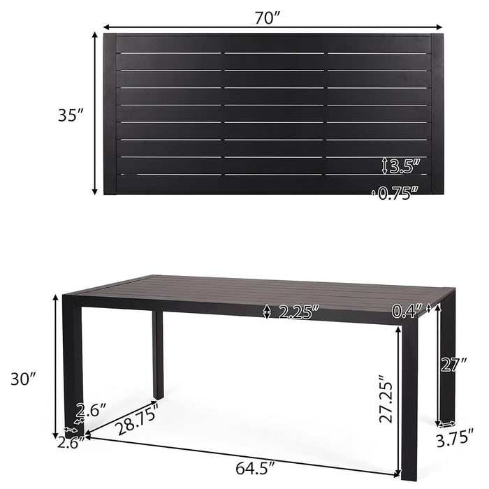 7 Piece Dining Set With Stackable Chairs