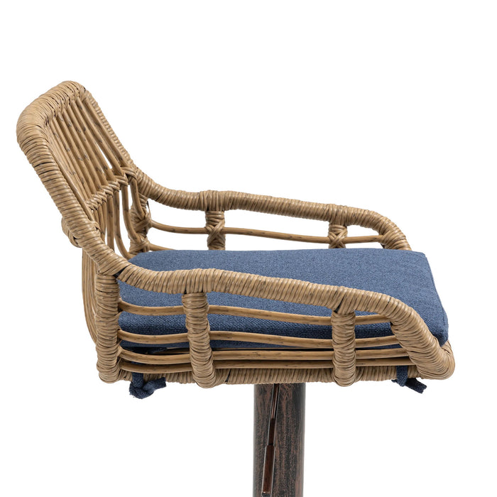 Modern Swivel Bar Stools Adjustable Counter Chairs With Footrest (Set of 2)