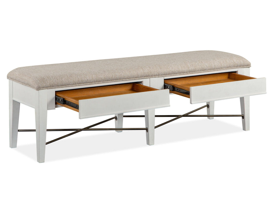 Heron Cove - Bench With Upholstered Seat - Chalk White