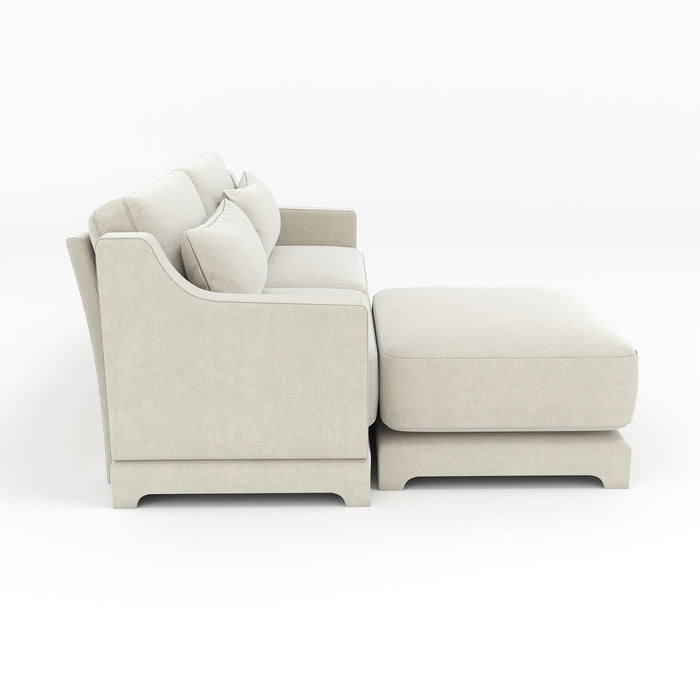 Stylish Sofa With Ottoman And Lumbar Pillows, Ergonomic Design