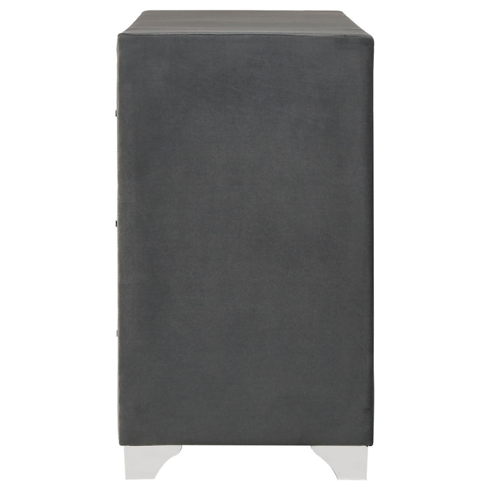 Melody 6-drawer Upholstered Dresser Grey