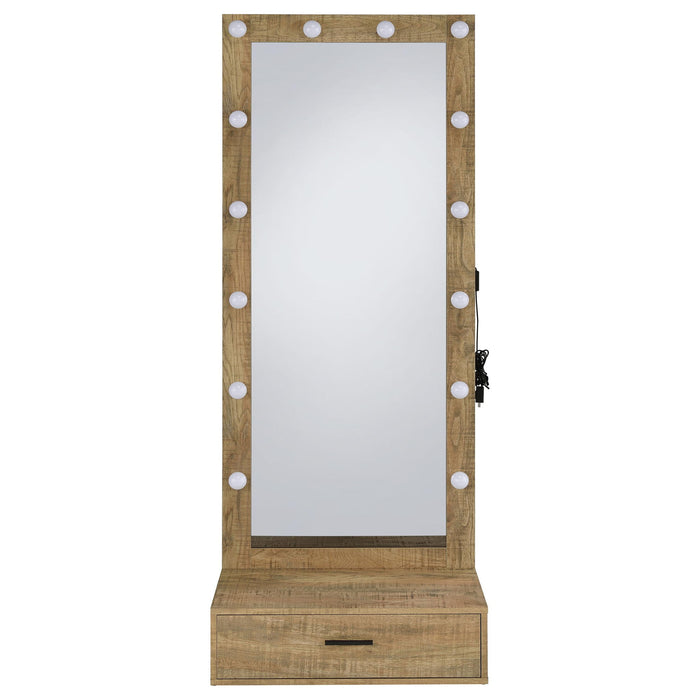 Spector 1-drawer Lighted Full-Length Floor Mirror Mango