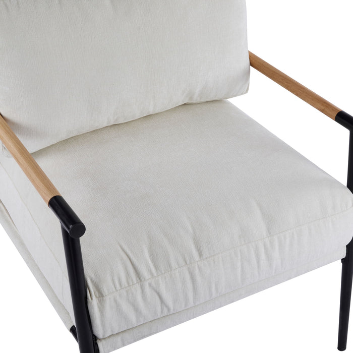 Modern Accent Chair With Plush Cushions, Cozy Seating