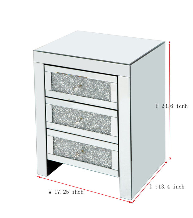 Arc Drill Mirror Three Pumping Cabinet Multifunctional Bedside Table