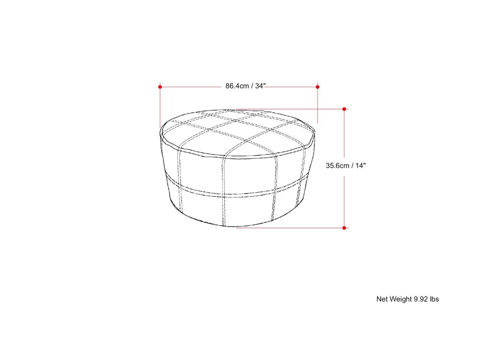 Connor - Handcrafted Round Pouf