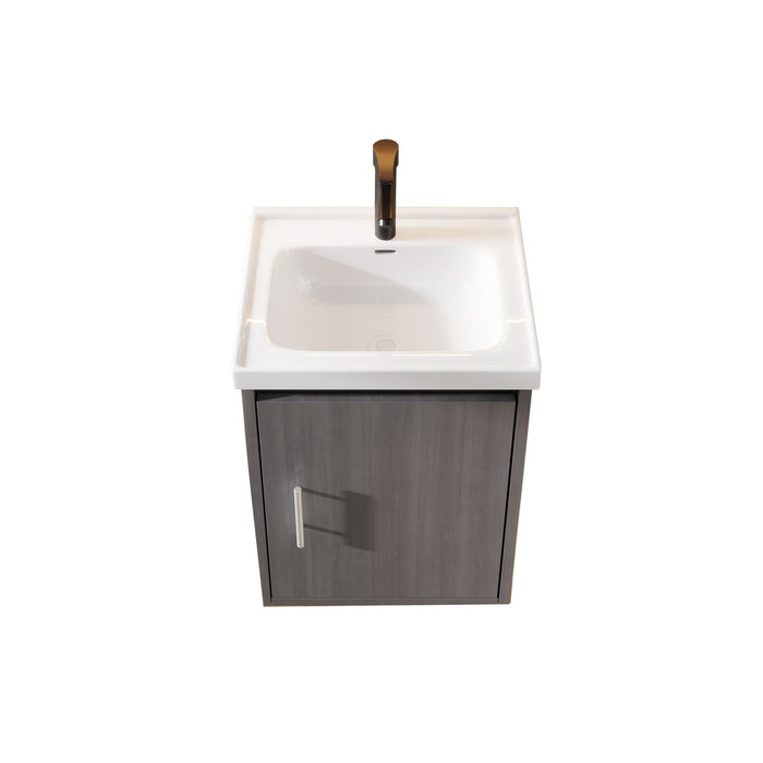 Floating Bathroom Vanity Combo, Wall Mounted Cabinet With Sink & Soft Close Doors For Small Bathrooms