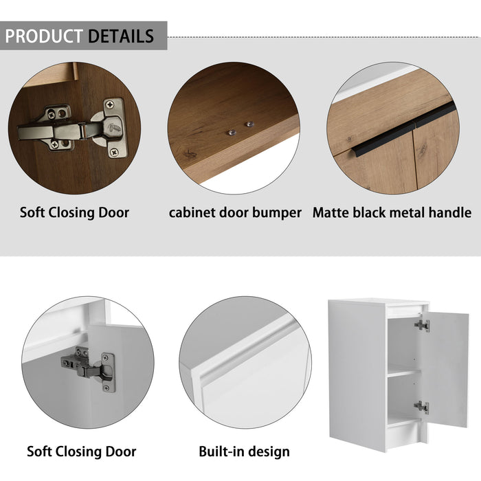 Freestanding Bathroom Vanity With Sink And Storage Cabinets, Soft Closing Doors