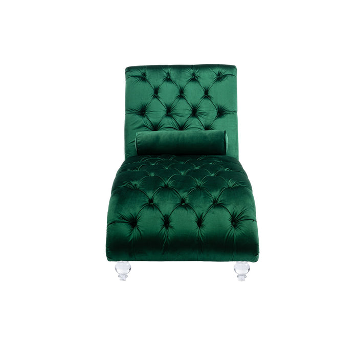 Velvet Chaise Lounge Indoor, Button Tufted Upholstered Chaise Lounge Chair With Pillow