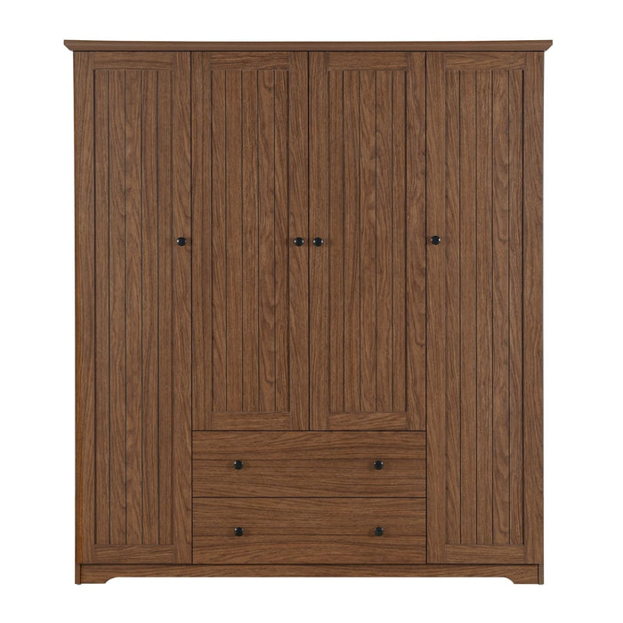4 Door Wardrobe Armoire With 2 Drawers