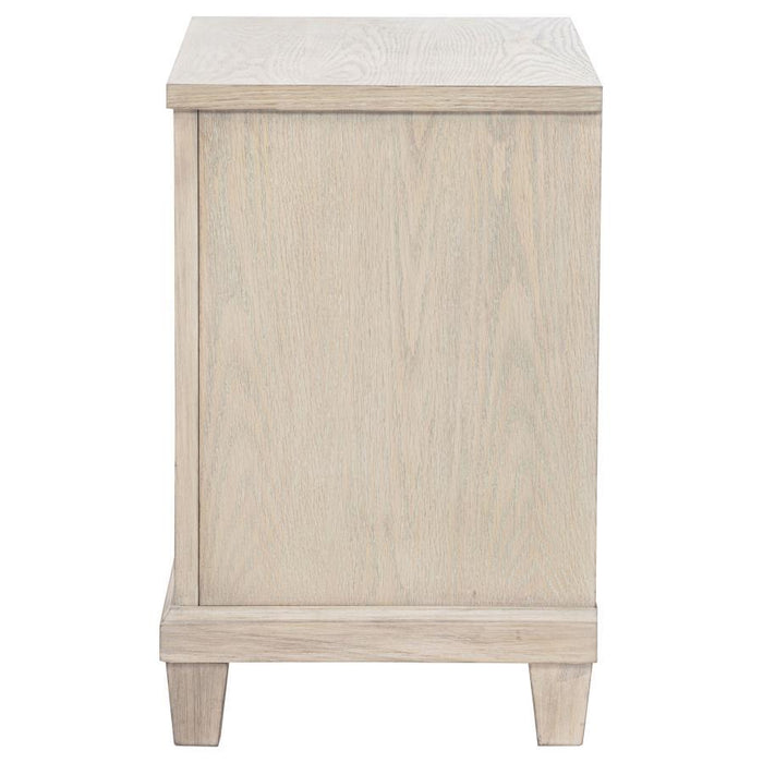 Pembroke - 2-Drawer Nightstand Bedside Table - Washed Oak