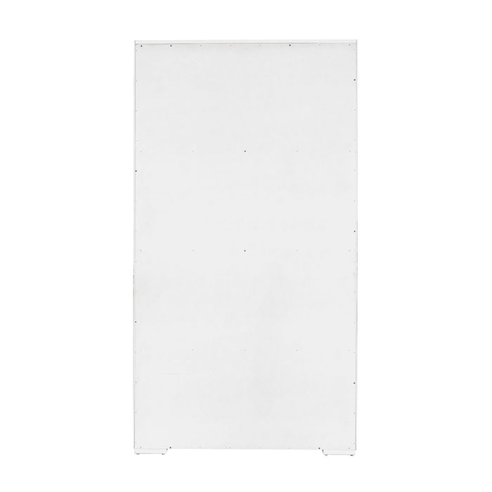 Contemporary 4-Shelf Sliding Door Bookcase - White / Black