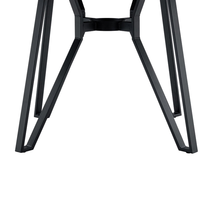 Mid Century Modern Round Dining Table With Metal Legs And Open Shelf