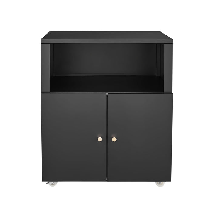 Home Office Printer Stand With Wheels And File Cabinet