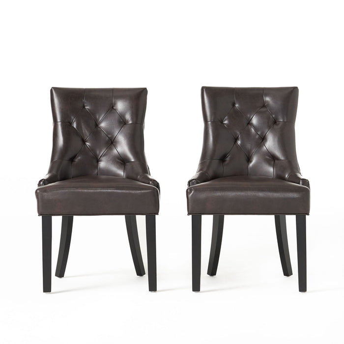 Contemporary Cheney Dining Chair Set With Tufted Design