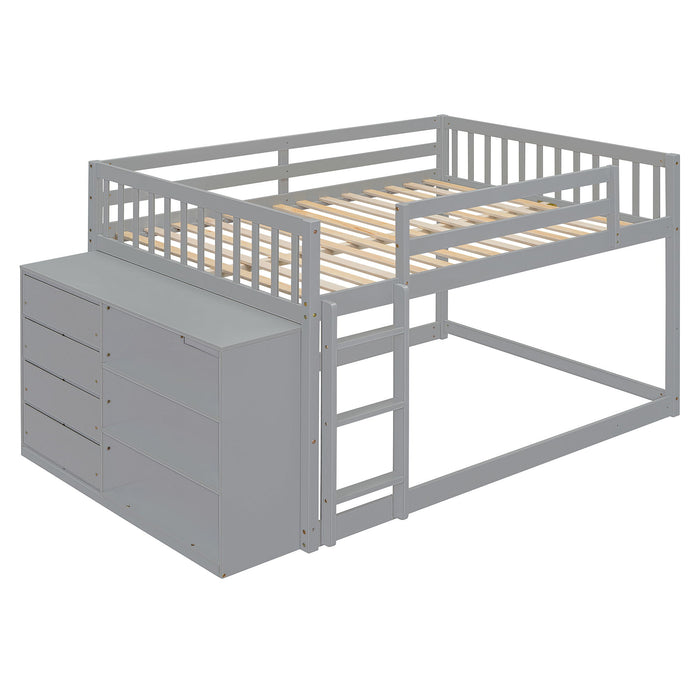 Bunk Bed With 4 Drawers And 3 Shelves