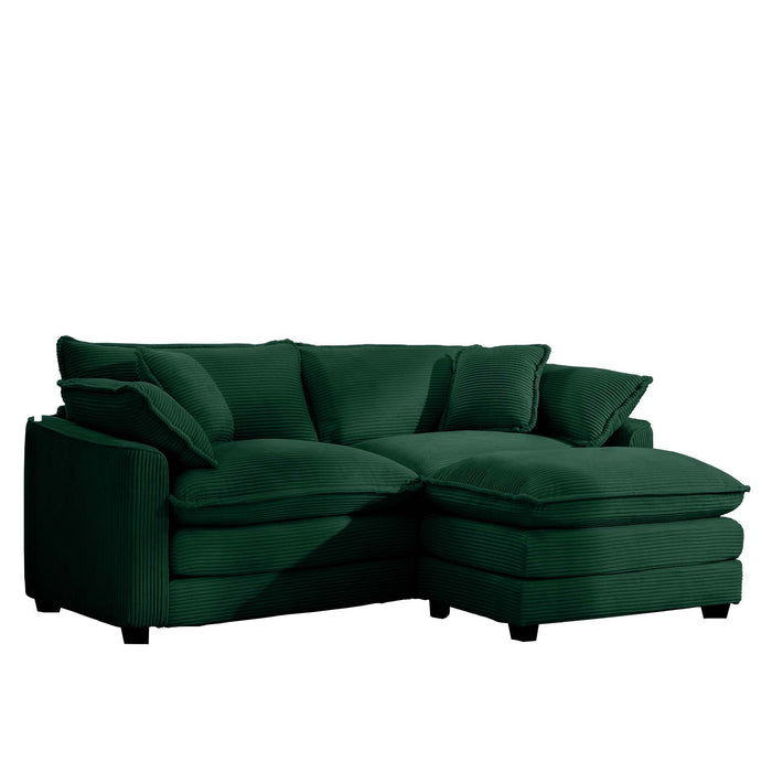 Modern Oversized Modular Cushion Sofa With Ottoman, Low Back, Deep Seating Sofa Set