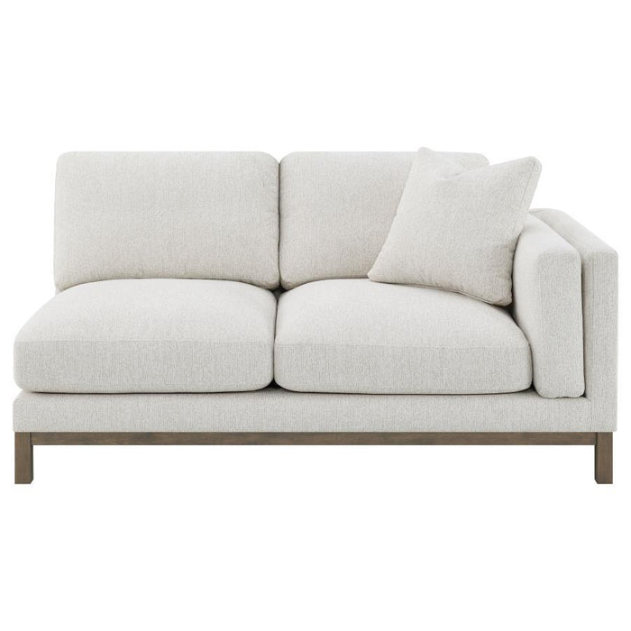 Geneva - Boucle Upholstered Sectional Chaise Sofa - Sand