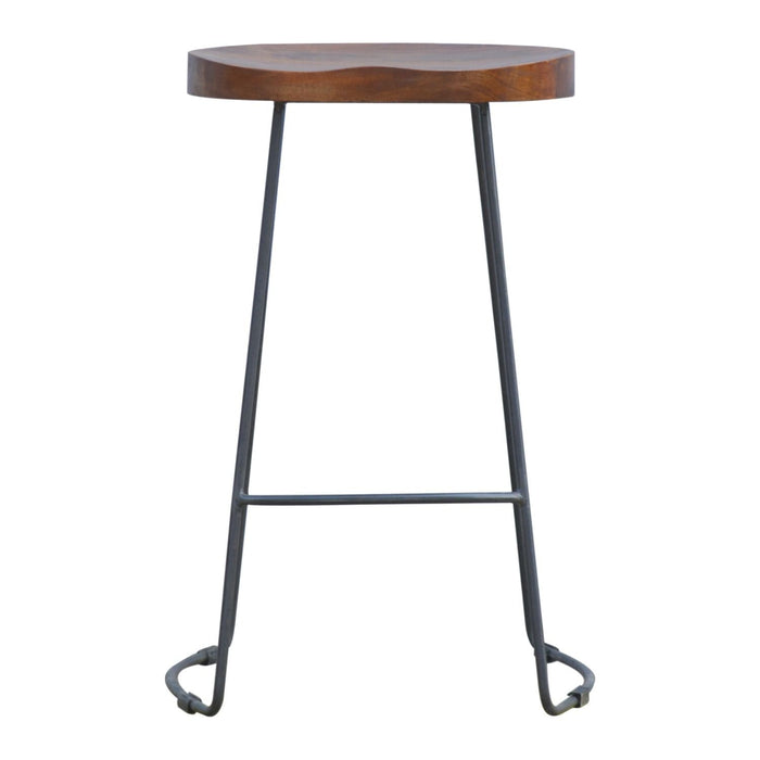 Industrial Chunky Bar Stool - Chestnut
