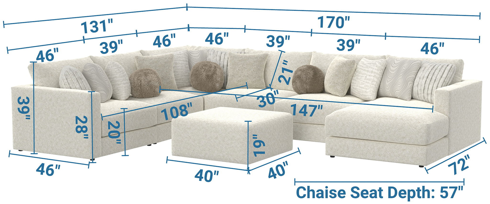 Ritzy - Modular Sofa And Included Cocktail Ottoman