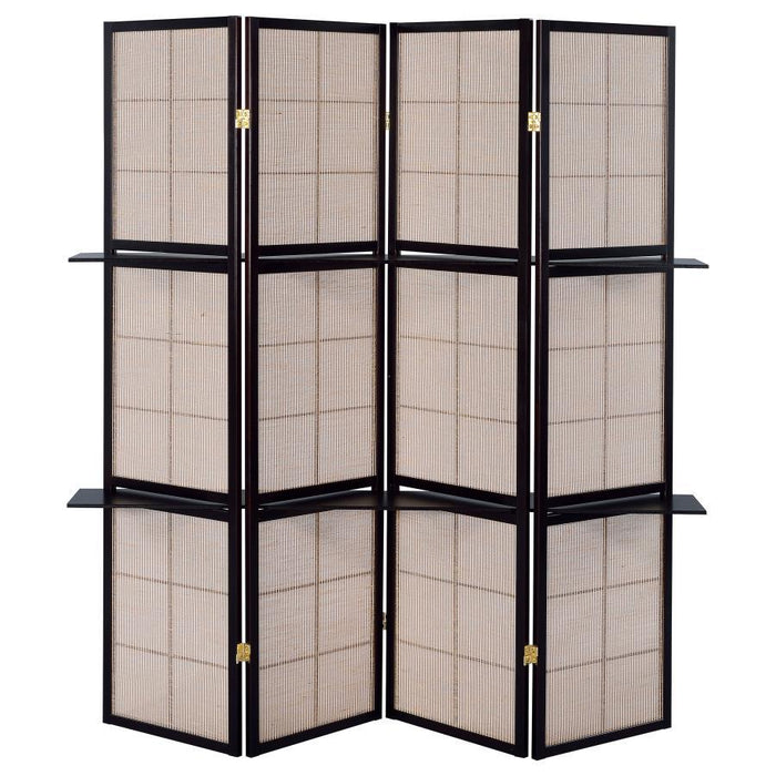 Iggy - 4-Panel Room Divider Folding Shoji Screen - Cappuccino